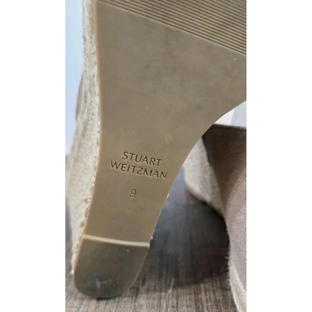 Stuart Weitzman Wonda Espadrille Wedge Platform Sandal Camel Size 9